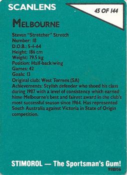 1988 Scanlens VFL #45 Steven Stretch Back